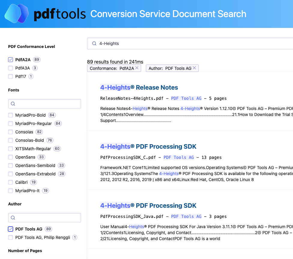 PDF Search Engine Screenshot